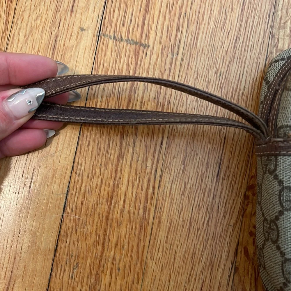 Vintage Gucci GG Brown Canvas Zip Logo Clutch - Picture 8 of 14